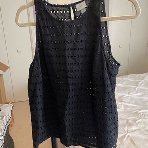 A New Day Black Eyelet Top